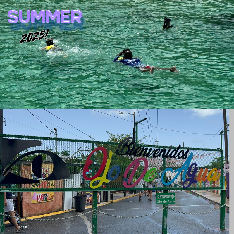 people snorkeling in the water and a welcome sign 