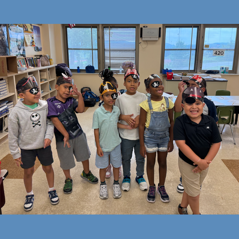 students with pirate patches over their eyes