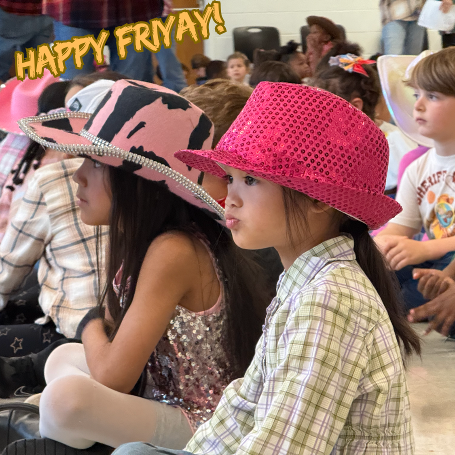 Student with a pink glitter hat 