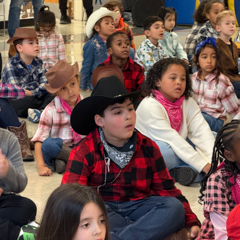 students with cowboy hats