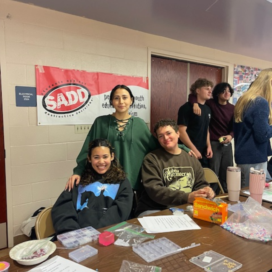 students standing in a hallway