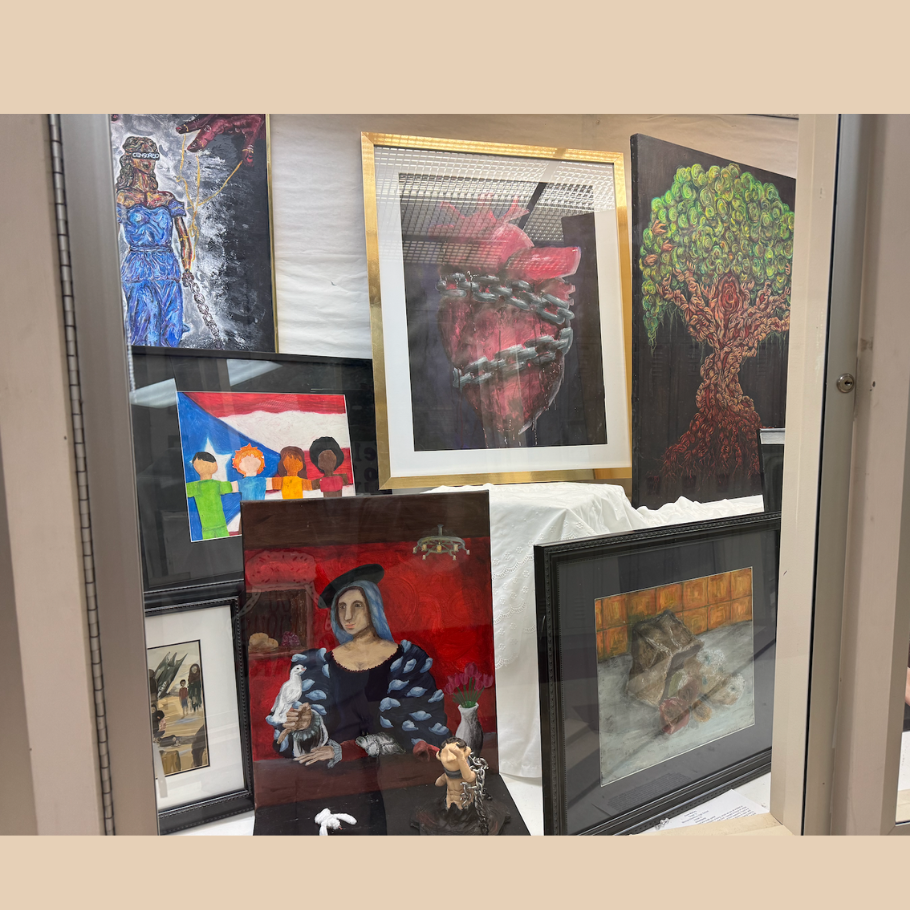 photo of various students' artwork