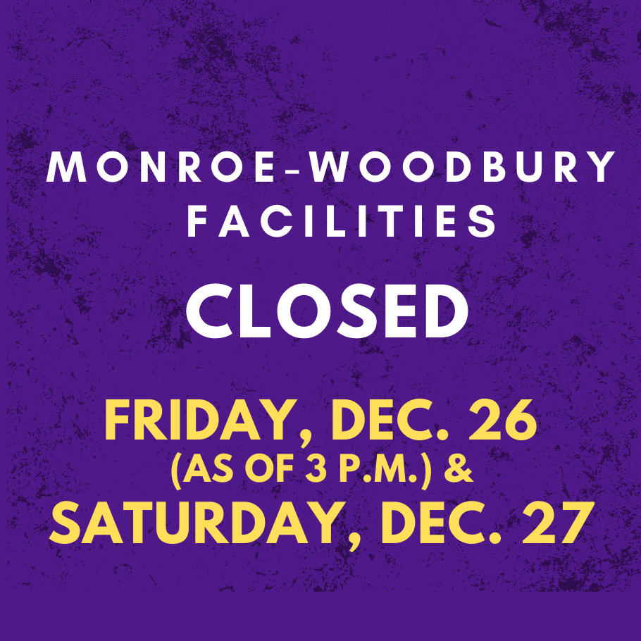 facilities closed due to inclement weather on Friday, Dec. 26 and Saturday, Dec. 27