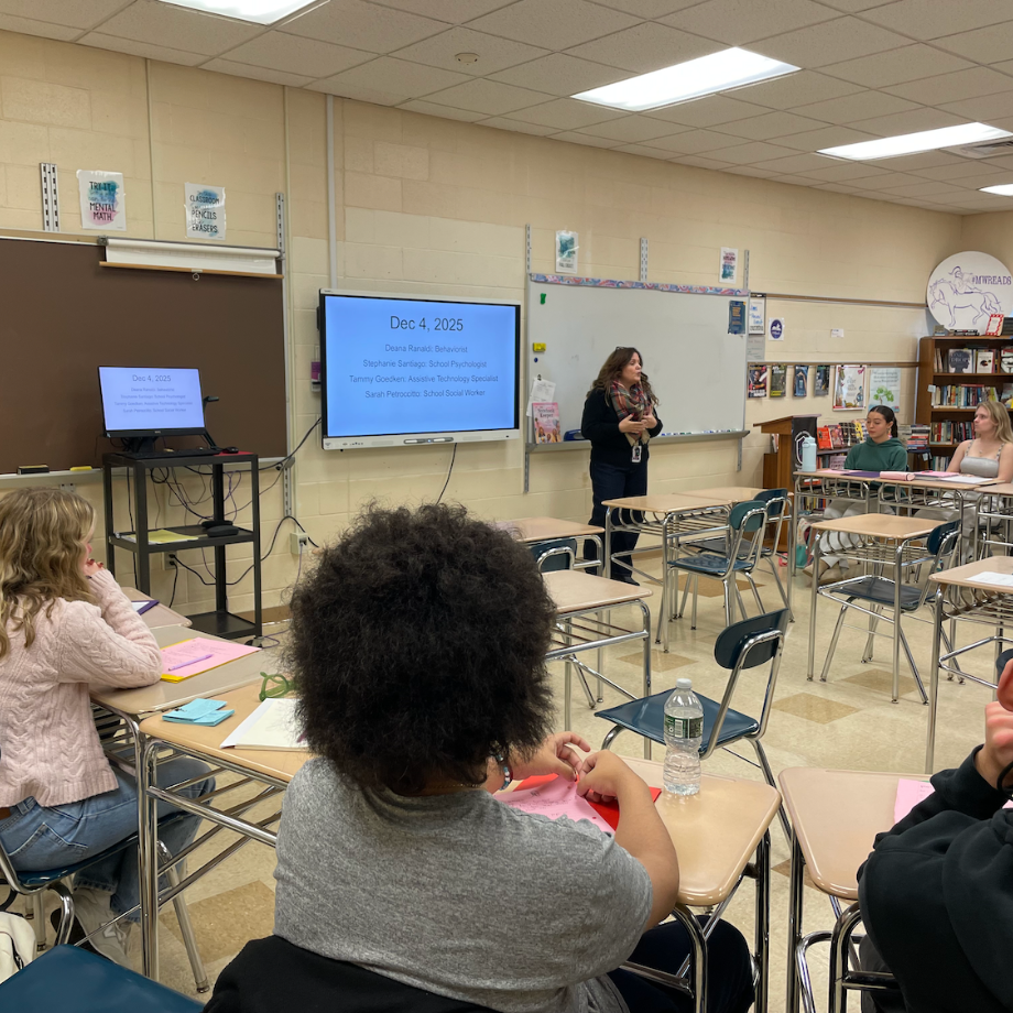 woman standing in classroom 