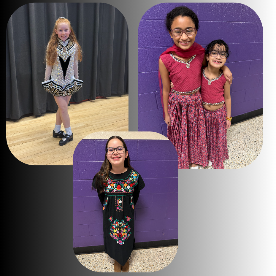 three photos of students 