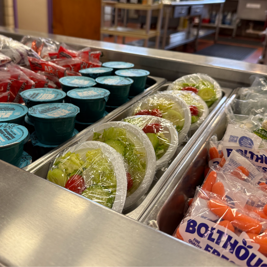 salad in small white cups