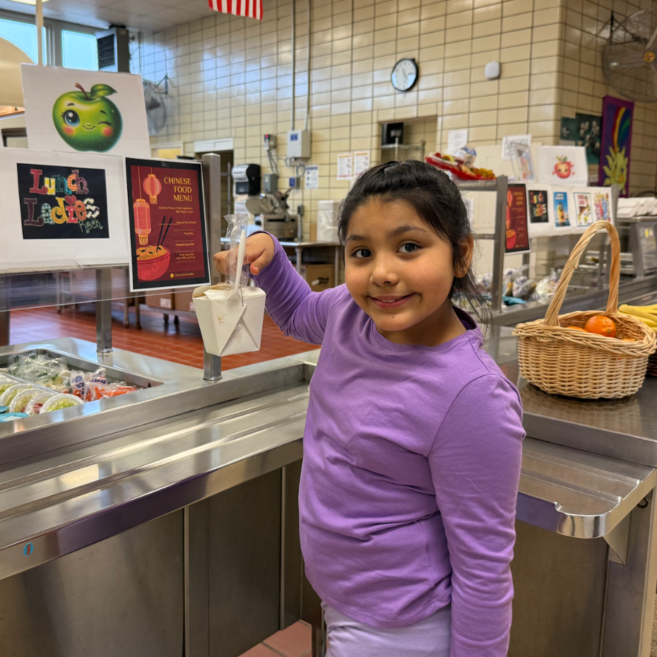 stupid holding white box Chinese food menu