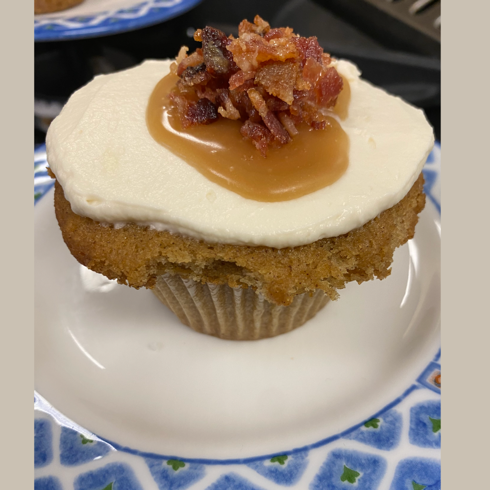 bacon on top of a cupcake