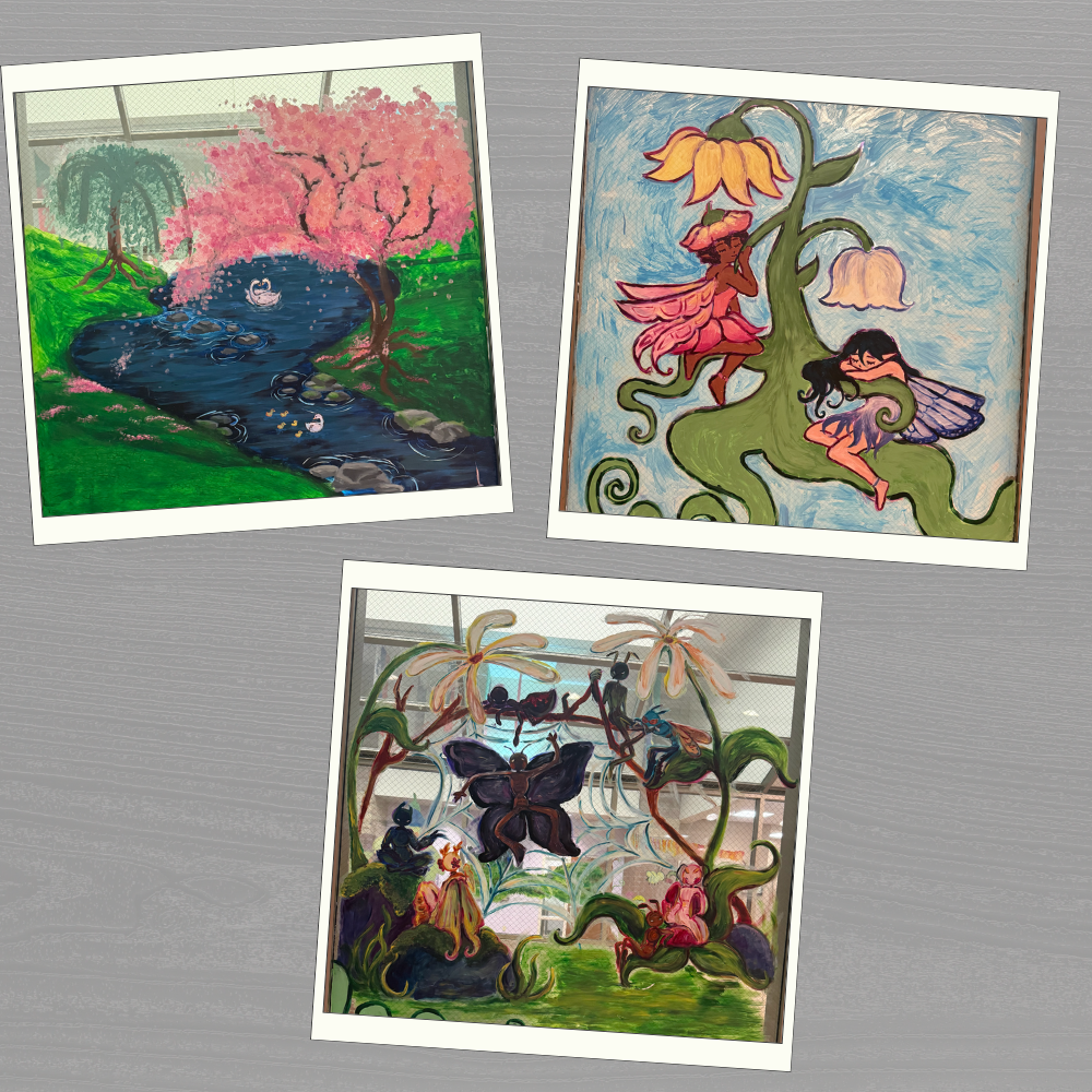 paintings of flowers with stems 