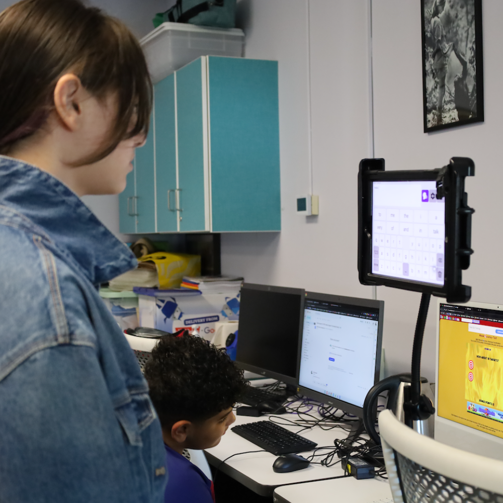 student staring at a computer
