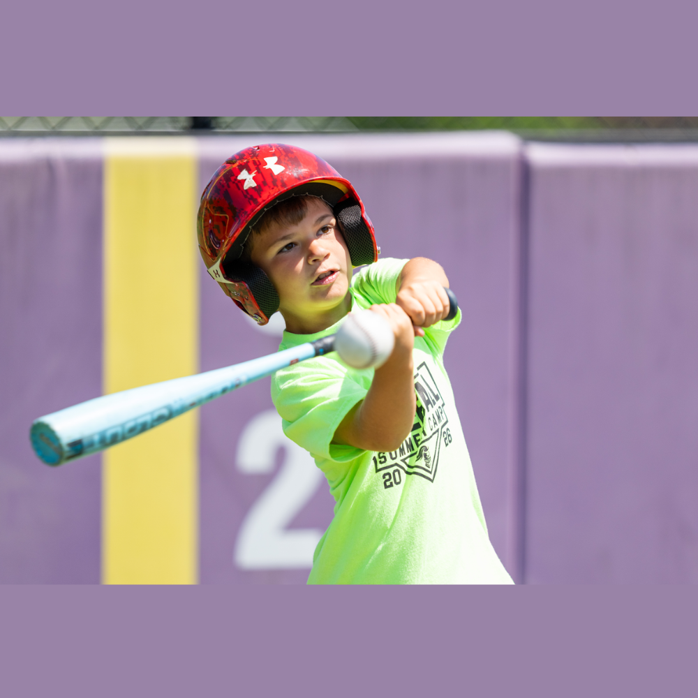 one student swing a baseball bat 