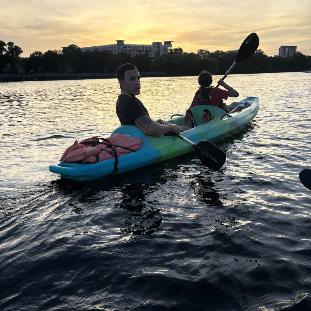 two people kayaking