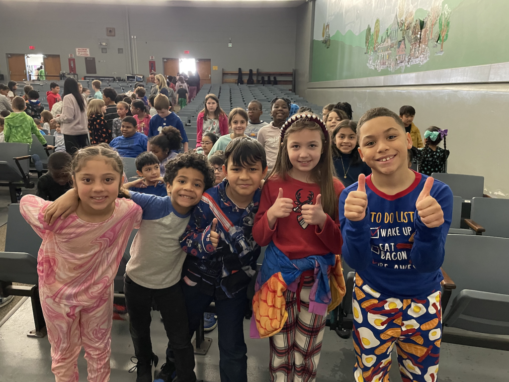 students in their PJs