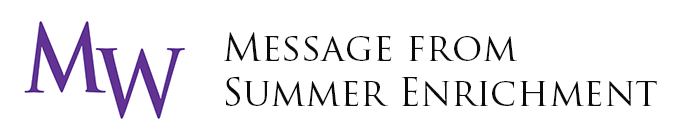 message from summer enrichment header