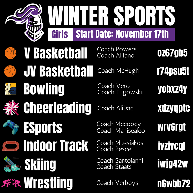 black background with white text and graphics of sports 