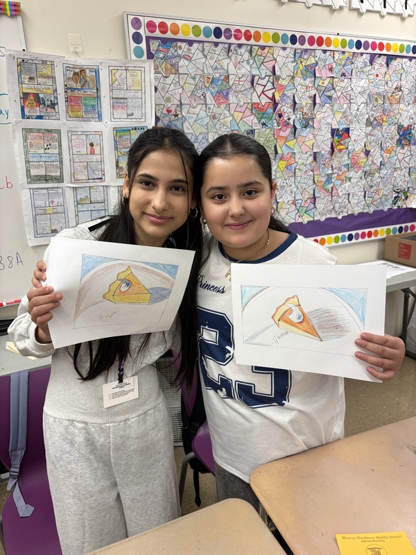 students with their pumpkin pie projects