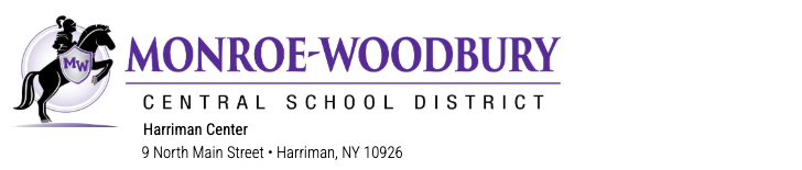 Monroe-Woodbury letterhead with district name and logo