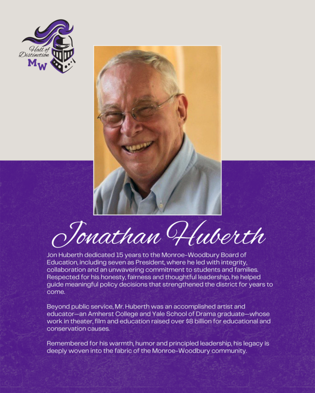 Jon Huberth, Hall of Distinction Inductee