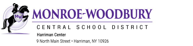 Monroe-Woodbury logo and district name