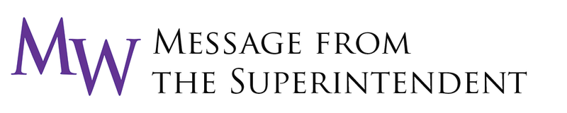 Message from Superintendent  header