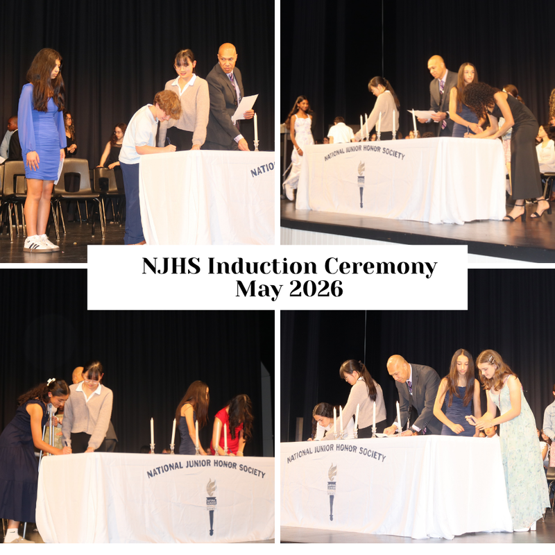 Members being inducted into the National Junior Honor Society