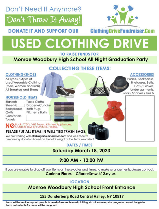 Used Clothing Drive Fundraiser
