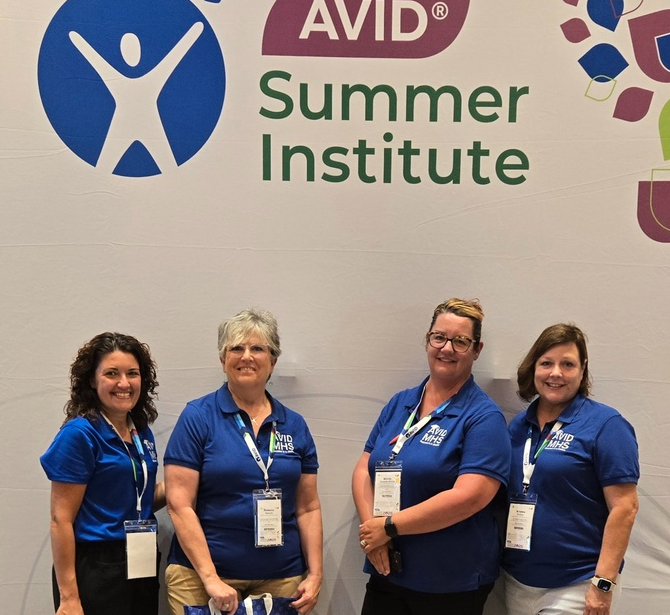 teachers in AVID shirts