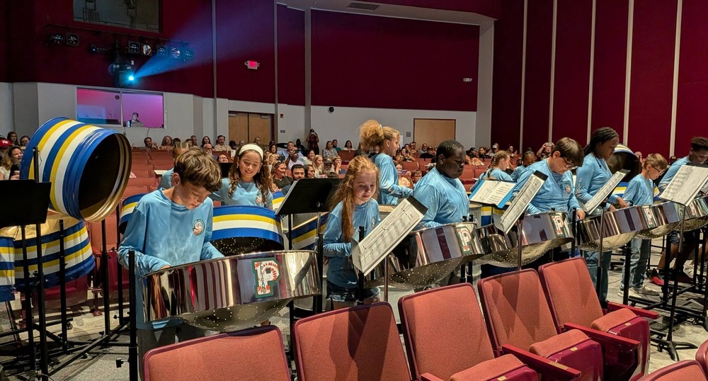 group of steel pan players