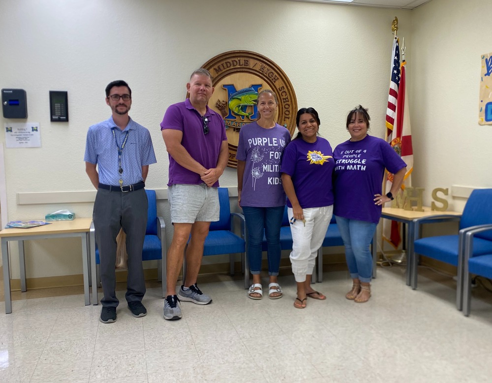 teachers wearing purple