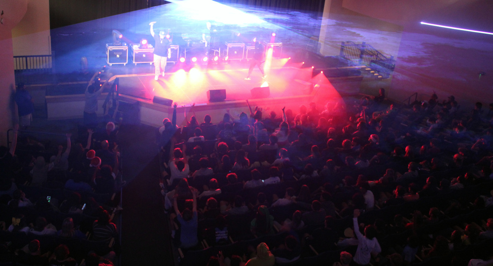 mike stack performing for marathon high school