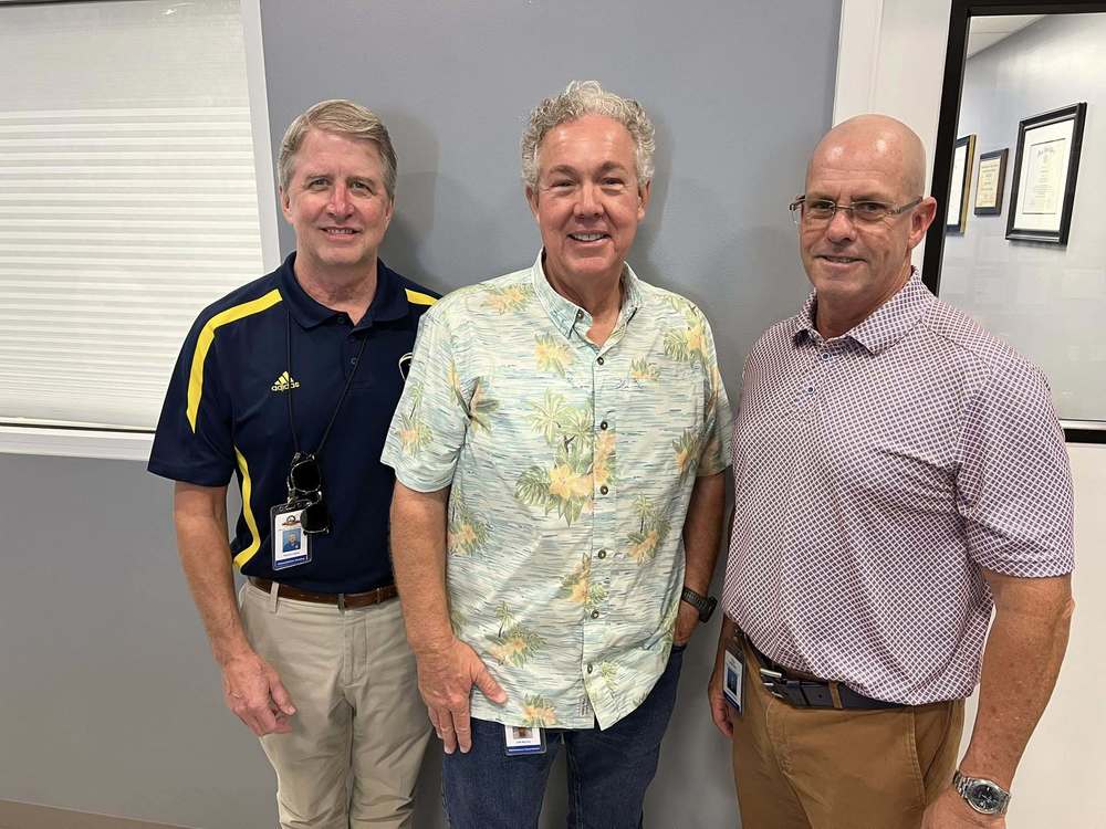 Barrow with Ex. Dir. Lefere and Superintendent Tierney