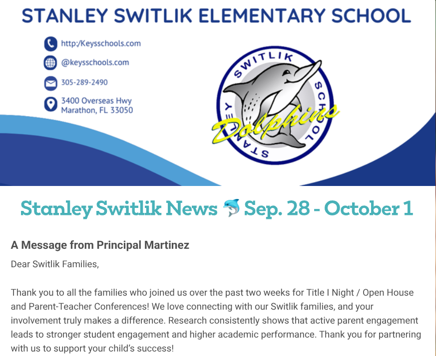 SSE Newsletter for the week of Sept 28th