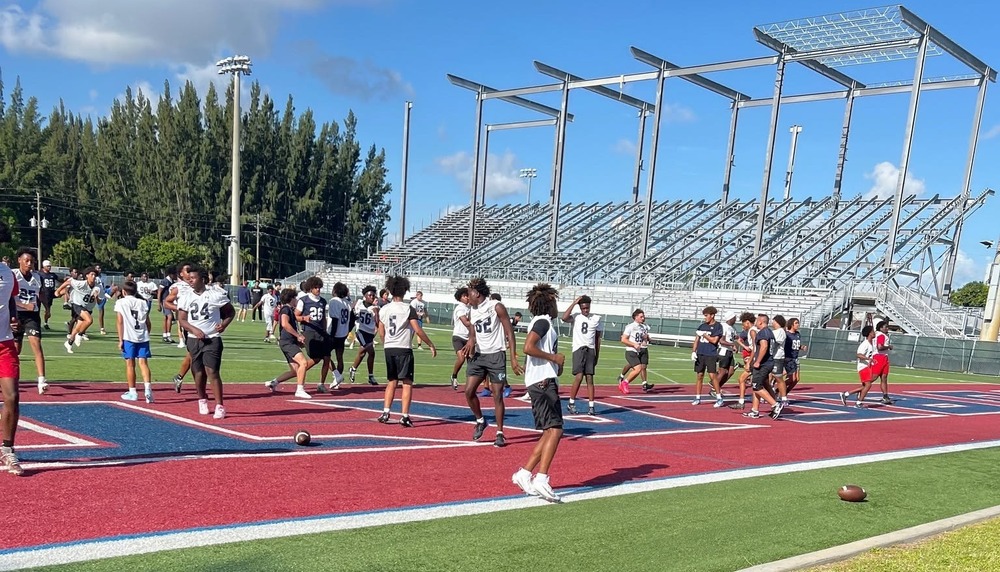 Football players on the field