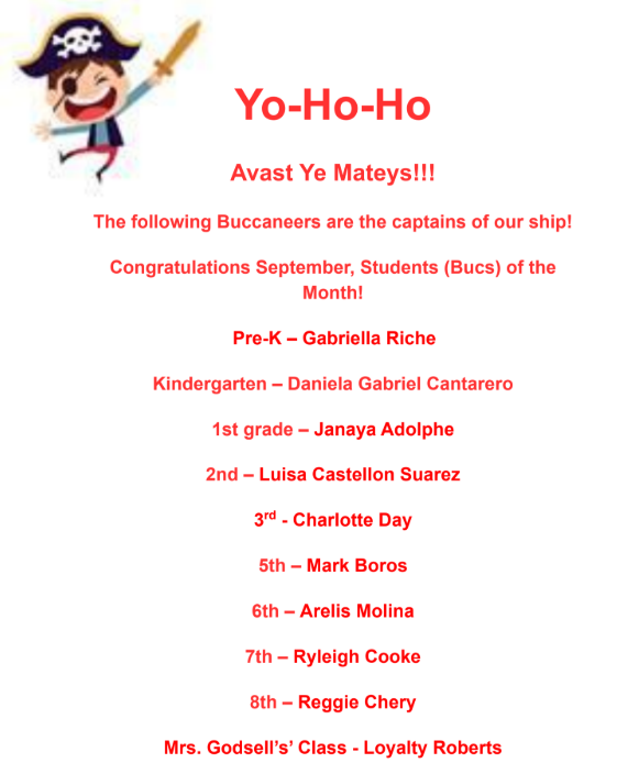 BUCs of the Month for September