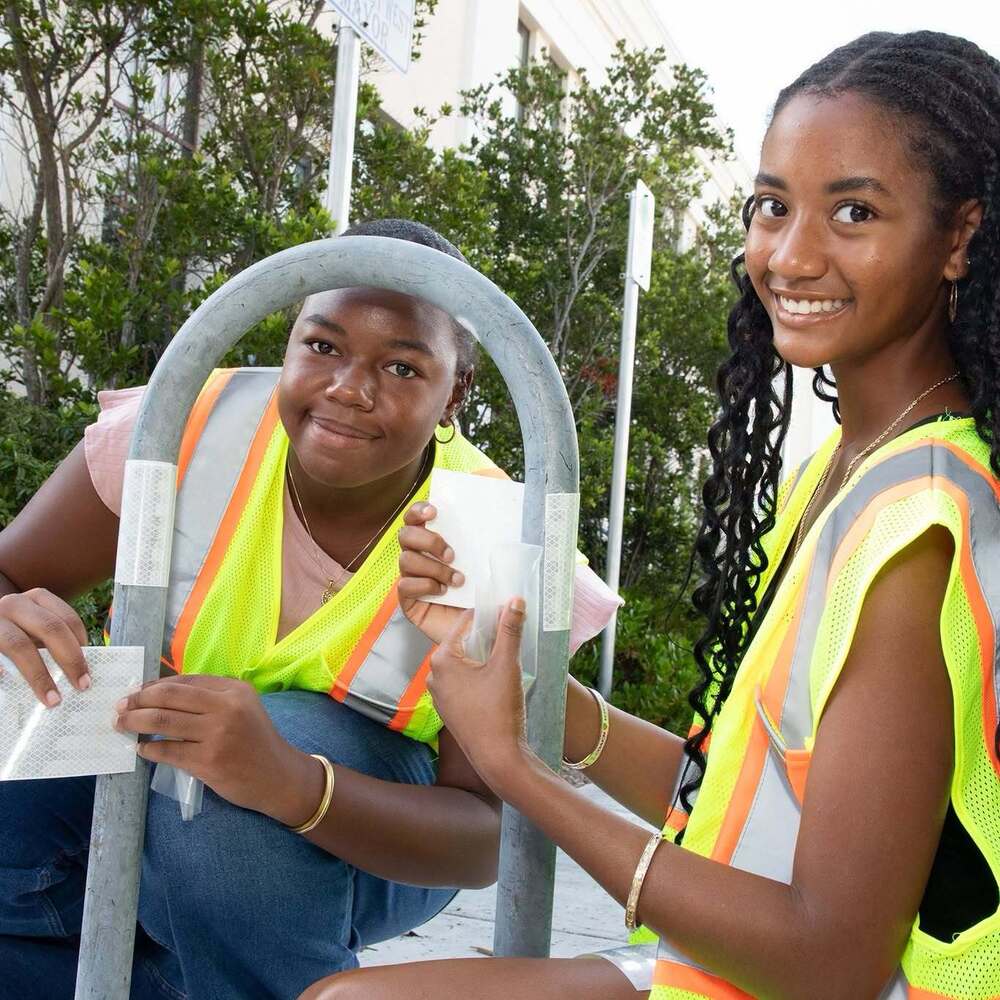 Students working