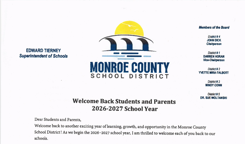 Welcome Back Letter 2026-2027