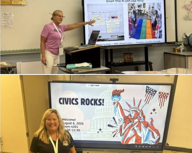 Two educators teaching