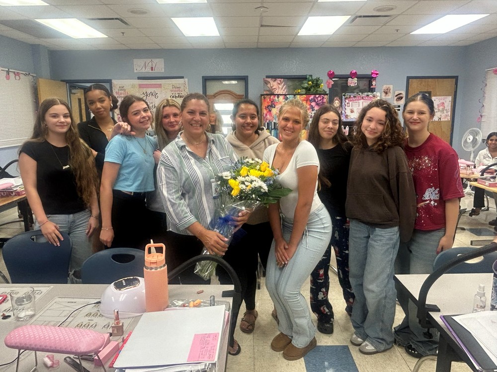 beginning teacher of the year with students