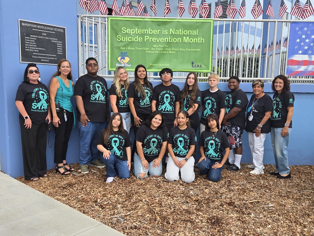 group of students wearing matching shirts