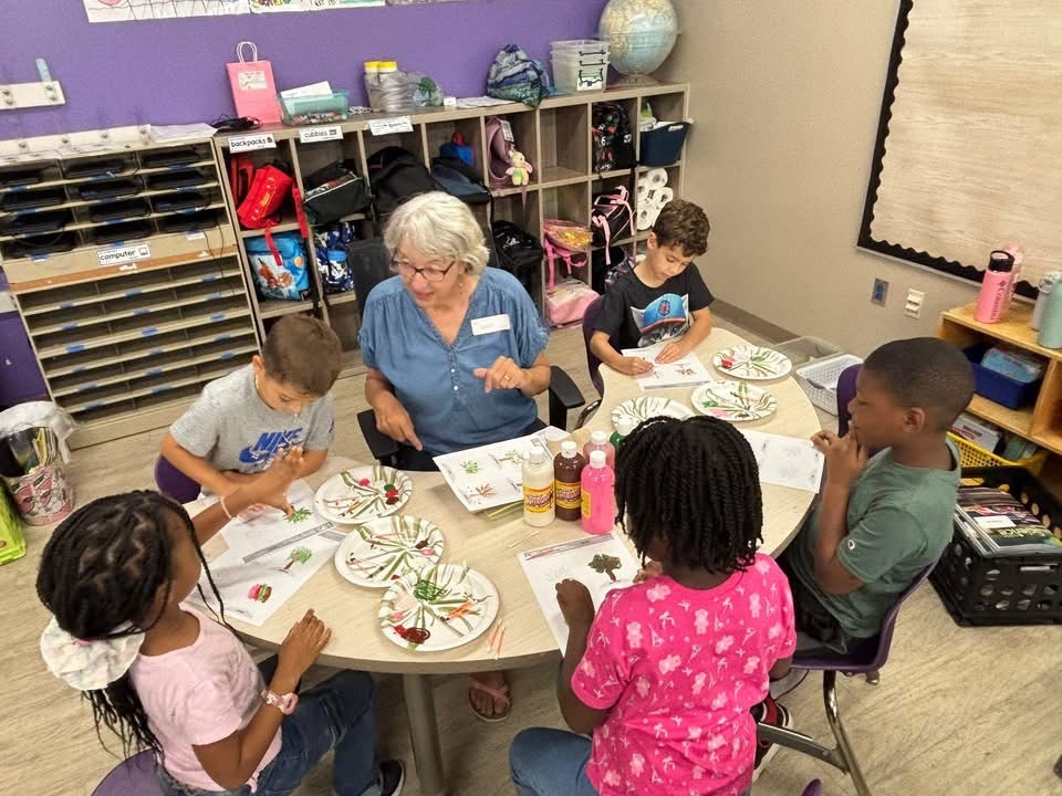 first graders in class learning