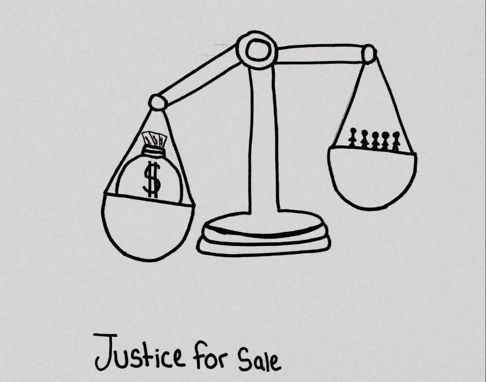 Award winning cartoon of Justice for sale