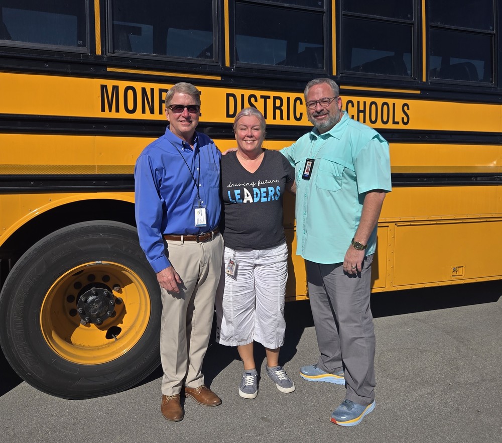 MCSD Executive Director Patrick Lefere, Cassandra White and Director of Transportation Jason Thomason.