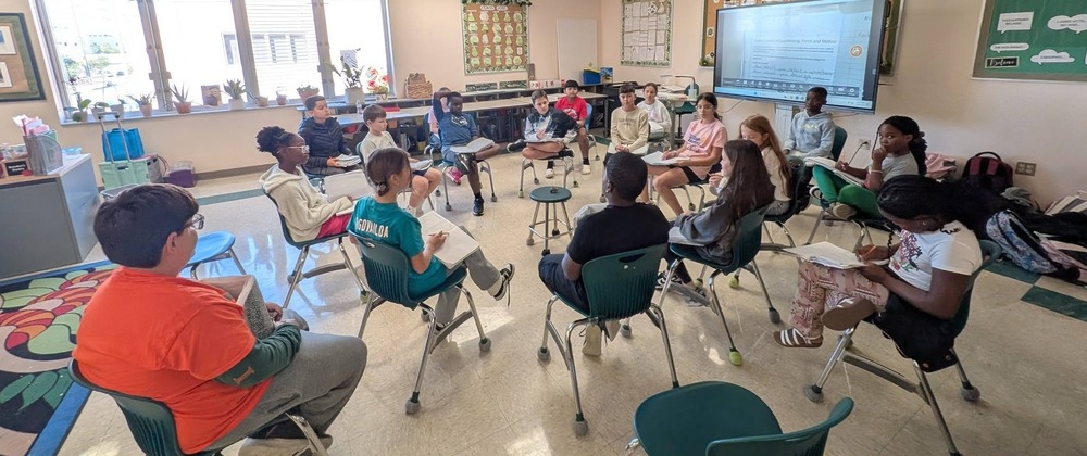 classroom of students listening