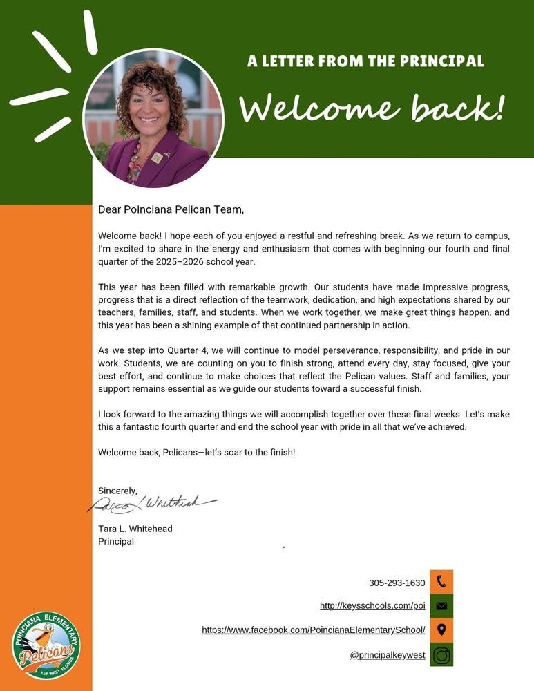 Welcome back message