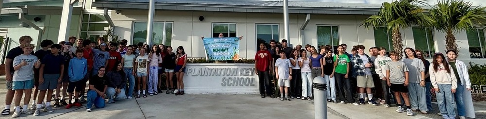 Large group of students in front of PKS School