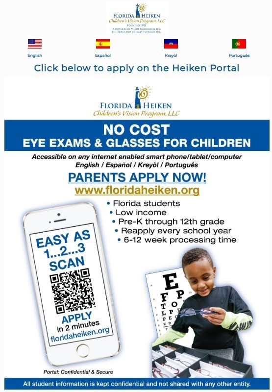No Cost Eye Exams and Glasses for Children