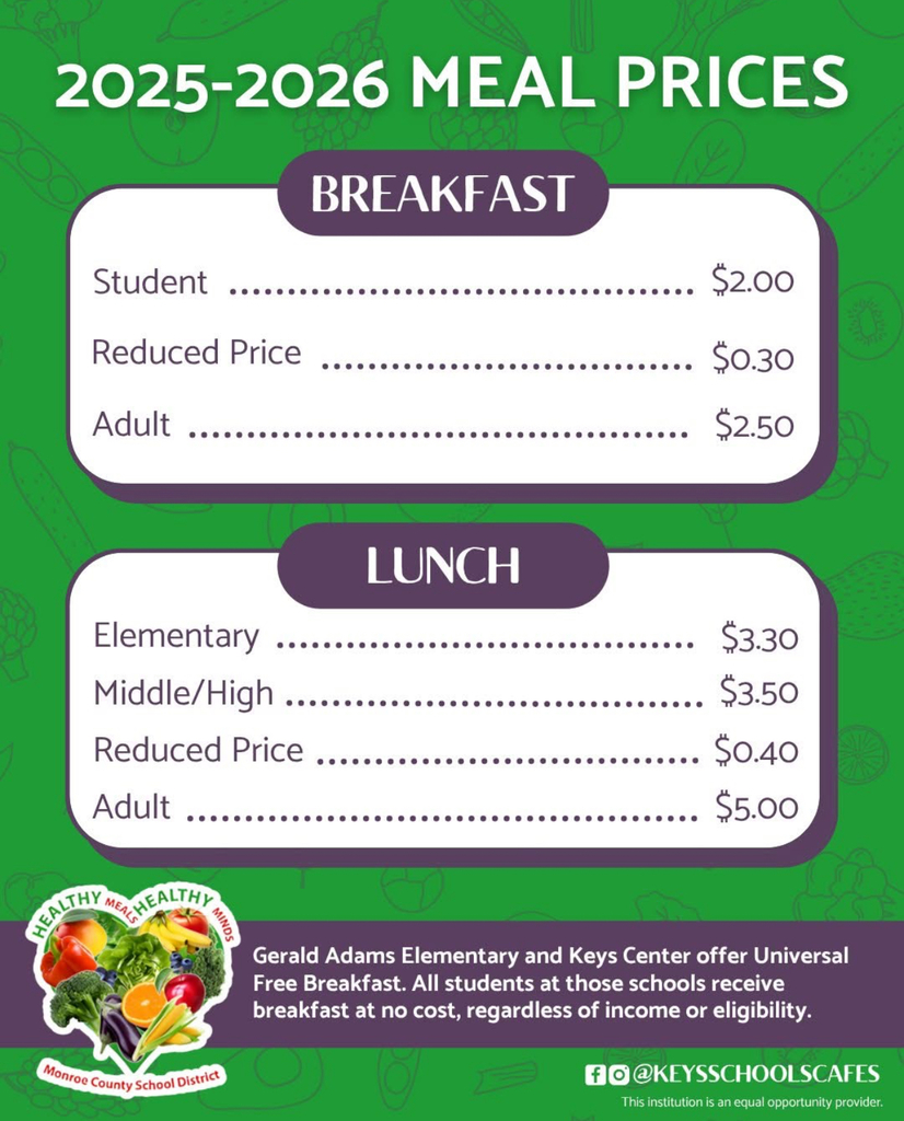 2025-26 meal prices