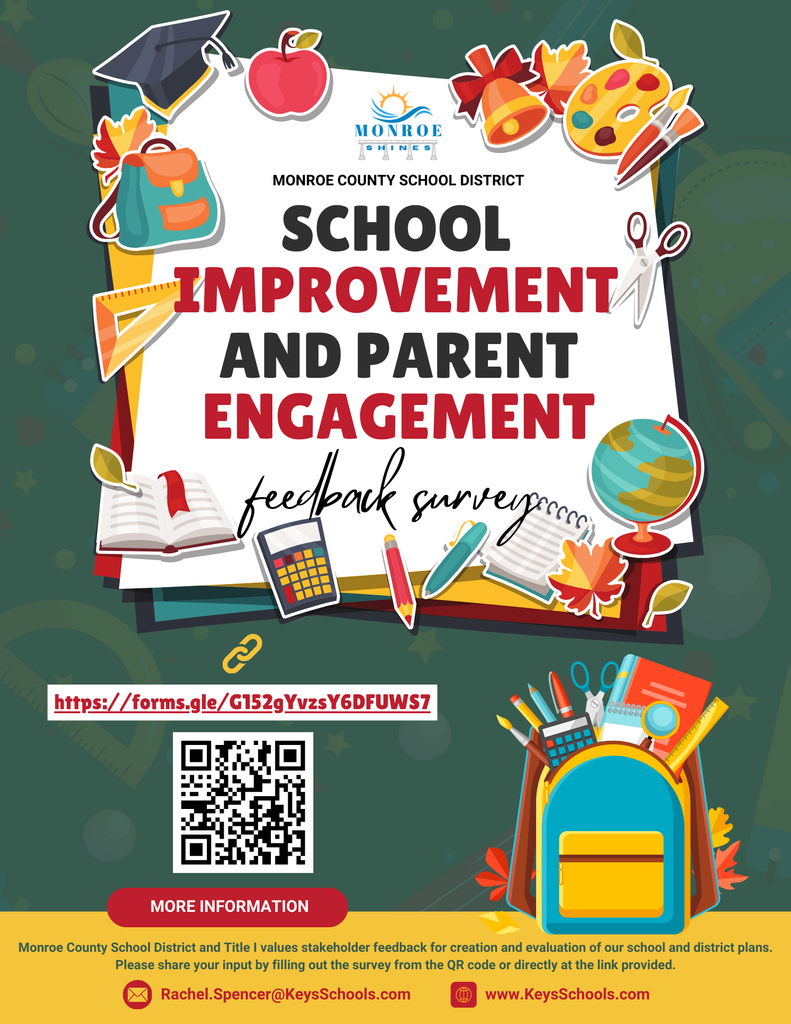School Improvement and Parent Engagement survey flyer with QR code - English