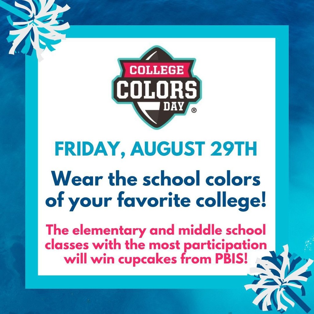 College Colors Day August 29th