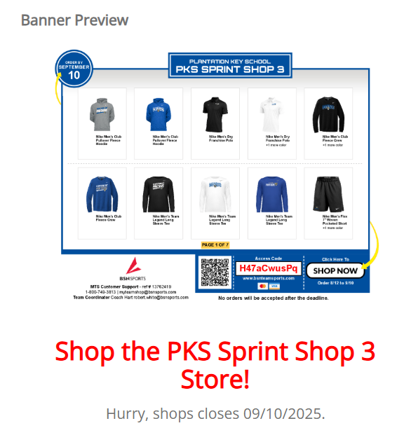 Show your school spirit with these great clothing items! Shop now before the store closes on September 10th!